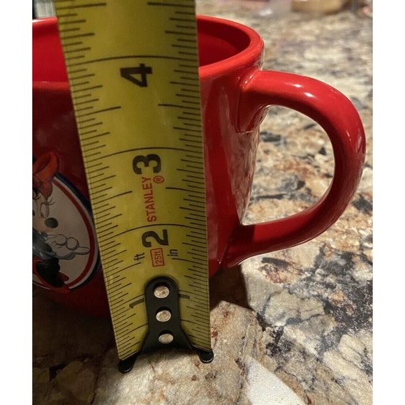 Mickey and Minnie Red Coffee Mug Raised Pattern Hallmark Collection Disney - Picture 5 of 13